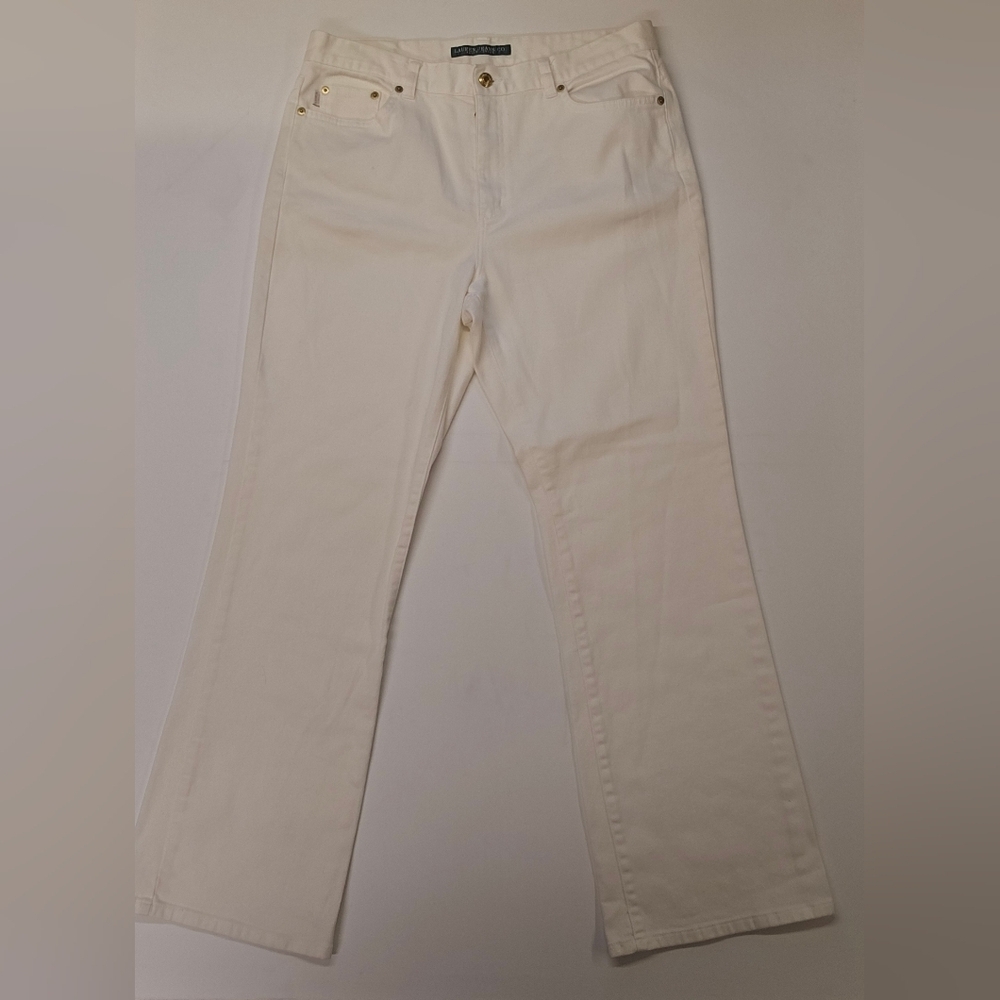 Lauren Jeans Company Ralph Lauren Women's White Jeans Size 12